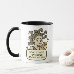 Taza Dejen de mandar selfies, graciosa mitología griega