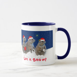 Taza Dejen que la nieve Navidad Mug