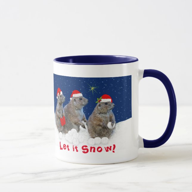 Taza Dejen que la nieve Navidad Mug (Derecha)
