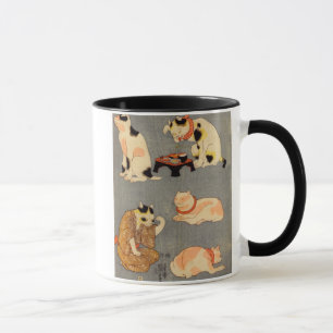 Taza ） del 中 del （del たとえ尽の内, gatos japoneses del 国芳