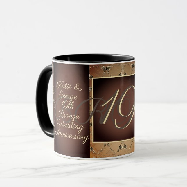 Taza del 19º Aniversario de Bodas de Bronce (Anverso izquierdo)