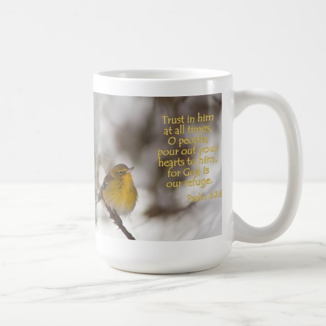 Taza del 62:8 del salmo de la curruca del pino (Derecha)