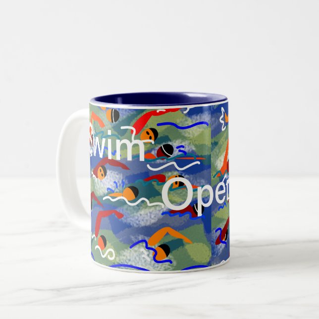 Taza del agua abierta de la nadada (Anverso izquierdo)