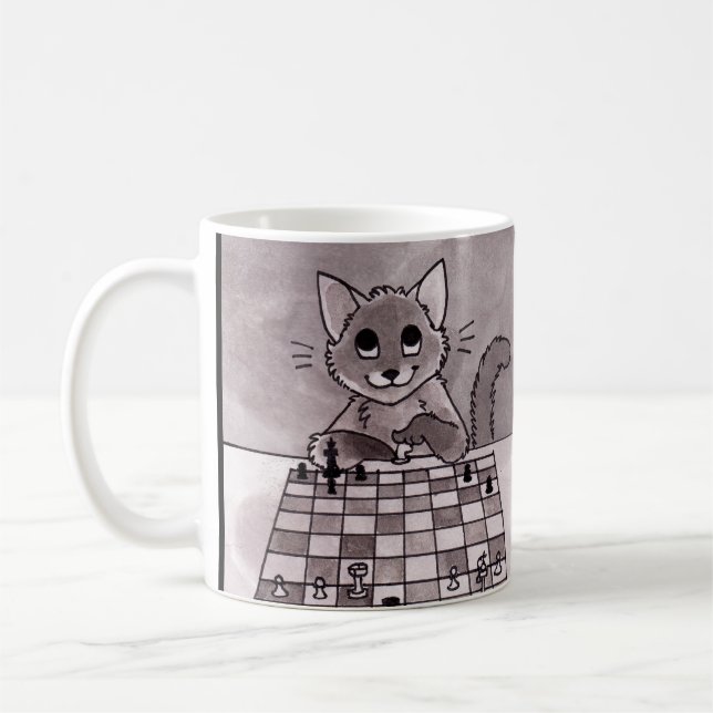 Taza del ajedrez del gato (Izquierda)