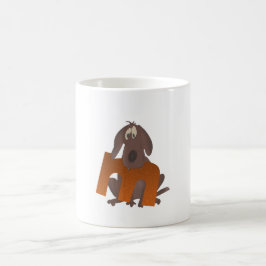 Taza del alfabeto M del perro
