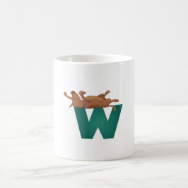 Taza del alfabeto W del perro