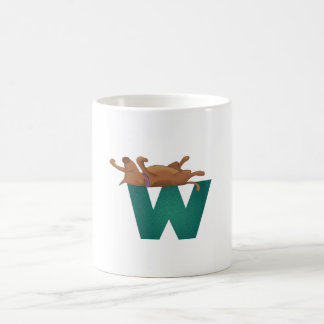 Taza del alfabeto W del perro