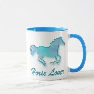 Taza del amante del caballo en turquesa