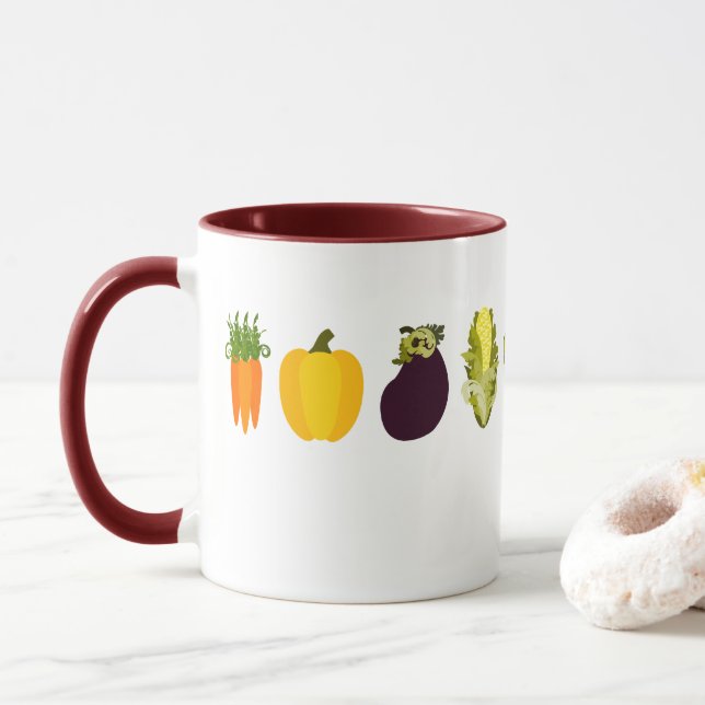 Taza del amante del Veggie (Con donut)