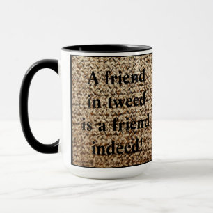 Taza del amigo del tweed de la harina de avena