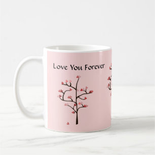 Taza del amor del árbol del corazón