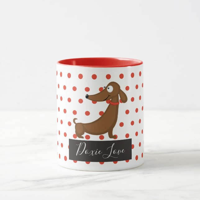 Taza del amor del Dachshund (Doxie) (Centro)