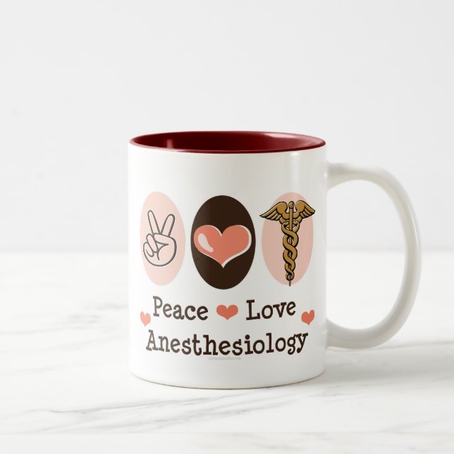 Taza del Anesthesiology del amor de la paz (Derecha)