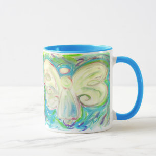 Taza del ángel de la luz blanca