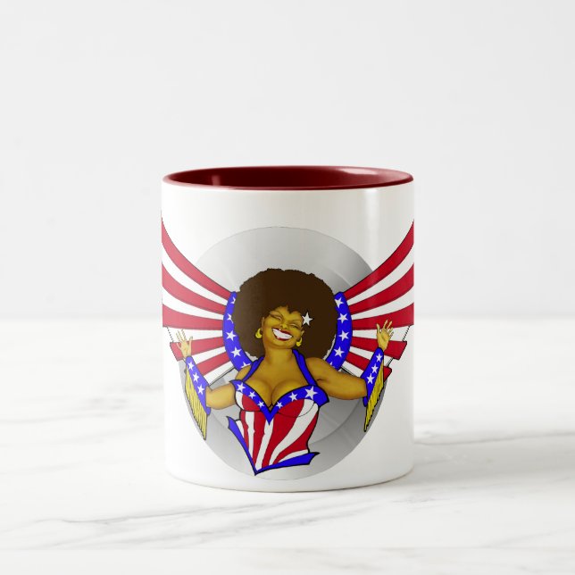 Taza del ángel del amor del Afro (Centro)