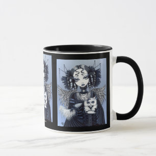 Taza del ángel del gato persa de Elizabeth y de