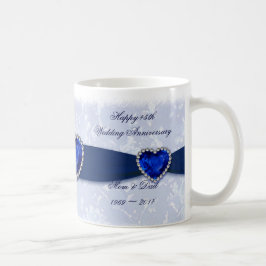 Taza del aniversario de boda del damasco 45.o