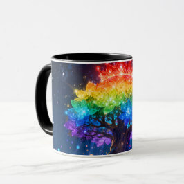 Taza del árbol arcoíris | Cerámica del árbol de fa