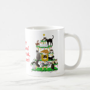 Taza del árbol del gato del navidad