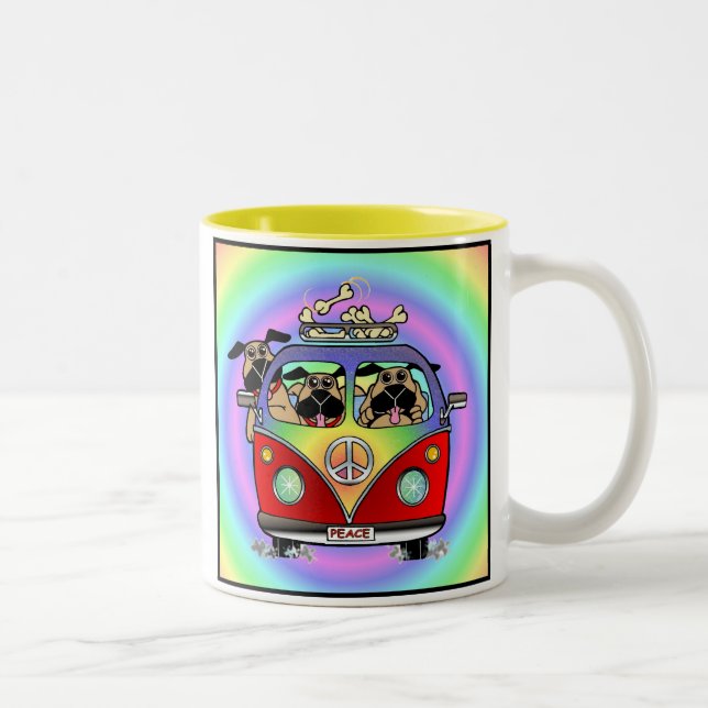 Taza del arco iris de los barros amasados de la (Derecha)