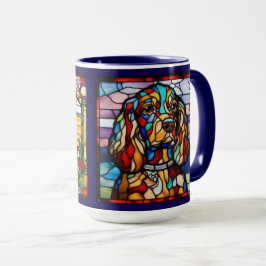 Taza del arco iris del Cocker Spaniel lindo