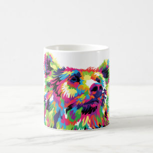 Taza del arco iris del oso grizzly