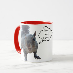 Taza del Ardilla Traviesa Roja