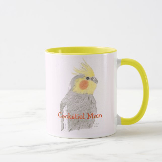 Taza del arte de la mamá del Cockatiel (Derecha)