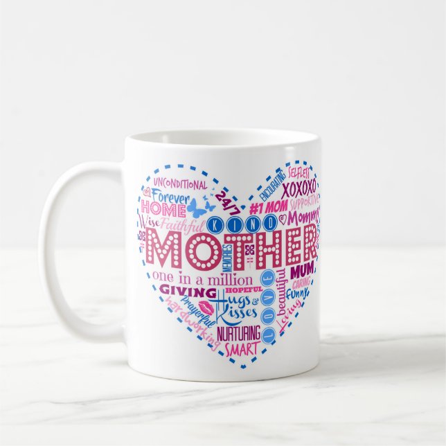 Taza del arte de la palabra del corazón de la (Izquierda)