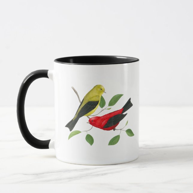 Taza del arte del pájaro de los Tanagers de (Izquierda)