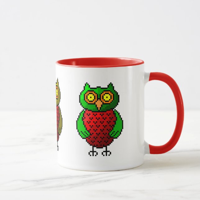 Taza del arte del pixel del búho (Derecha)
