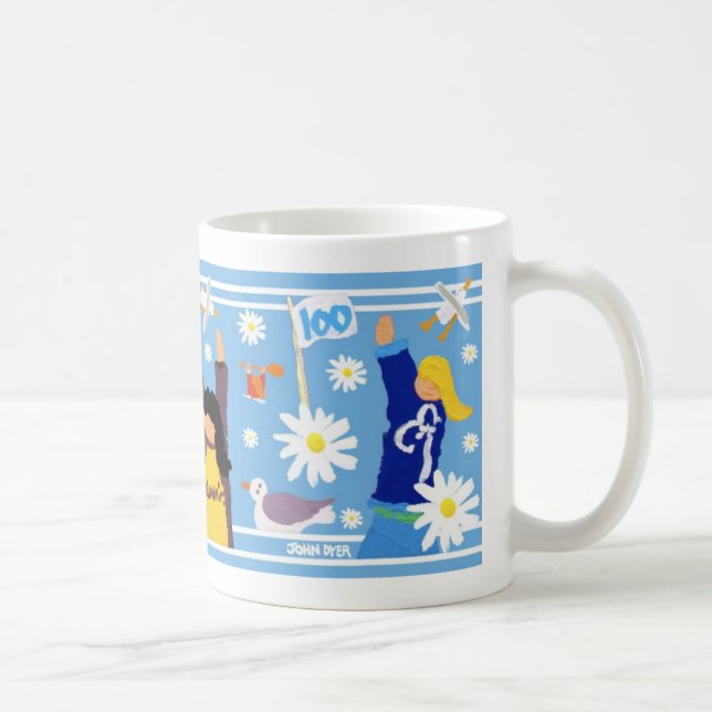 Taza del arte: Guías taza de 100 centenarios. Azul (Derecha)