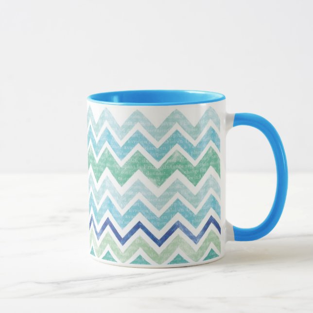 Taza del azul de Chevron (Derecha)