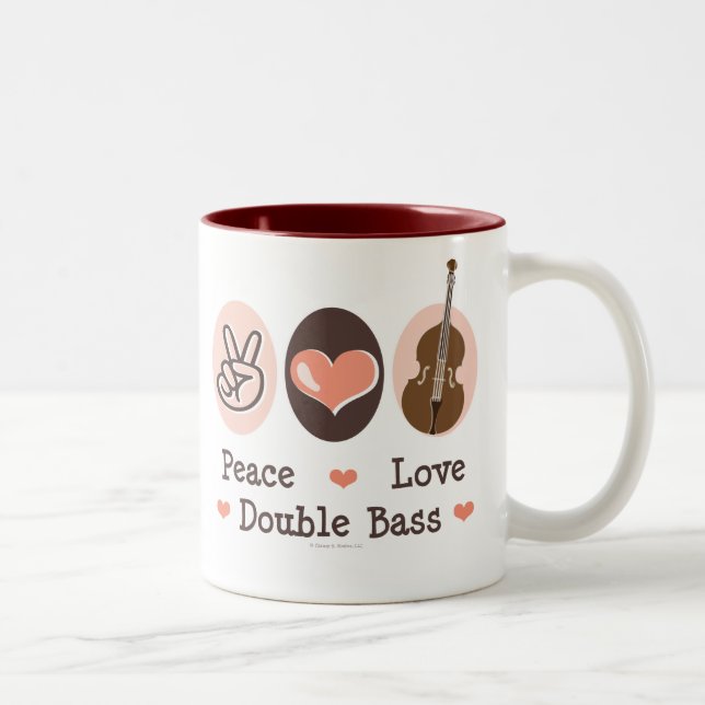 Taza del bajo doble del amor de la paz (Derecha)
