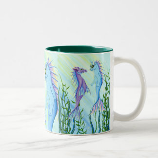 Taza del Bello Artes del gato de la sirena del