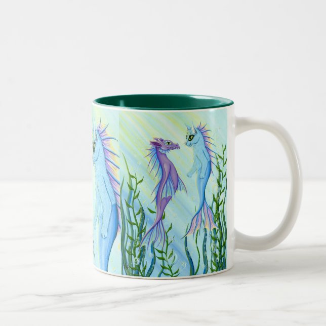 Taza del Bello Artes del gato de la sirena del (Derecha)