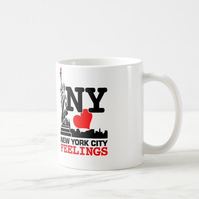 Taza del blanco de las sensaciones de New York (Derecha)