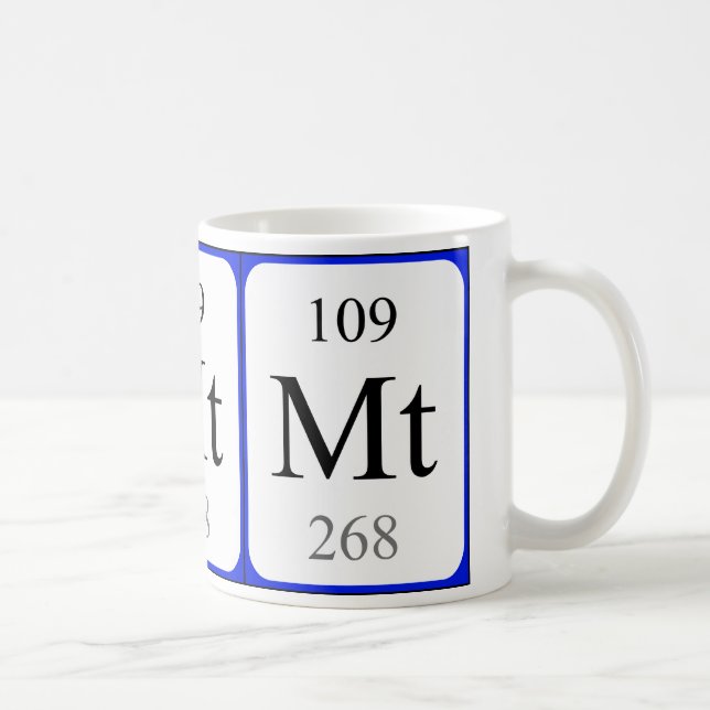 Taza del blanco del elemento 109 - Meitnerium (Derecha)
