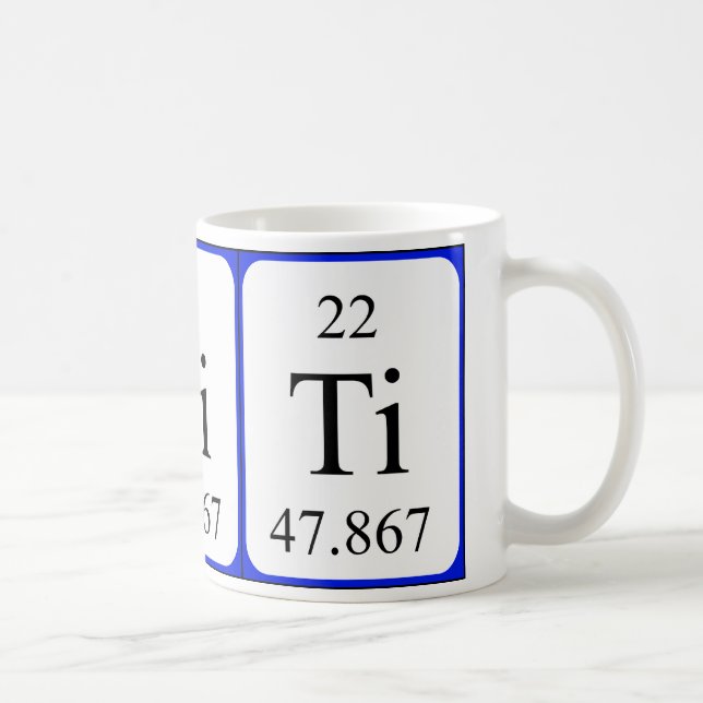 Taza del blanco del elemento 22 - titanio (Derecha)