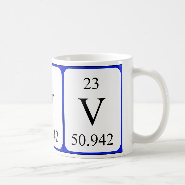 Taza del blanco del elemento 23 - vanadio (Derecha)
