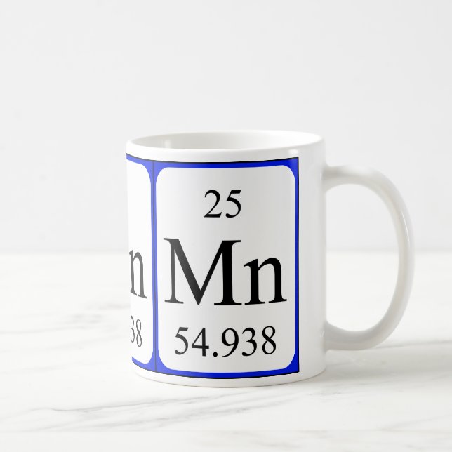 Taza del blanco del elemento 25 - manganeso (Derecha)