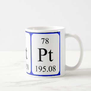 Taza del blanco del elemento 78 - platino