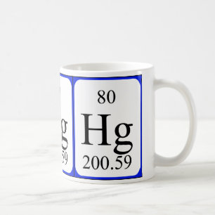 Taza del blanco del elemento 80 - Mercury