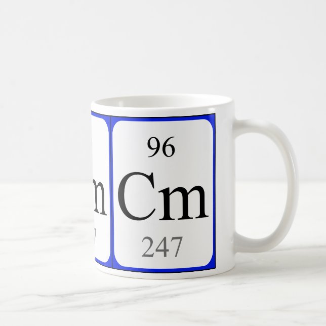 Taza del blanco del elemento 96 - curio (Derecha)