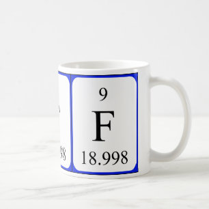 Taza del blanco del elemento 9 - flúor