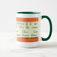 Taza del boleto de tren