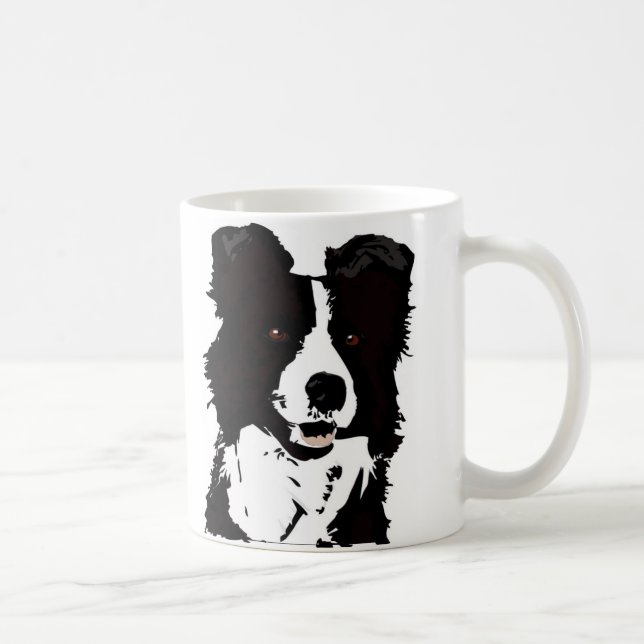 Taza del border collie 11oz - (Derecha)