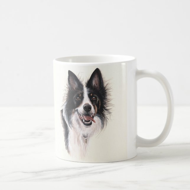 Taza del border collie con "el texto del mejor (Derecha)