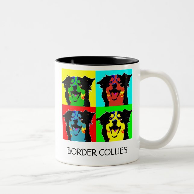 Taza del border collie del estallido (Derecha)