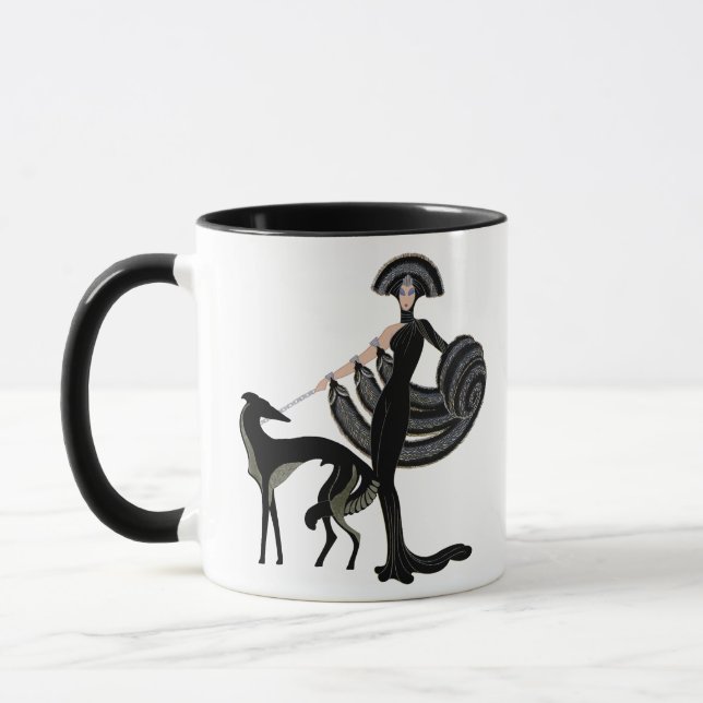 Taza del Borzoi del art déco (Izquierda)